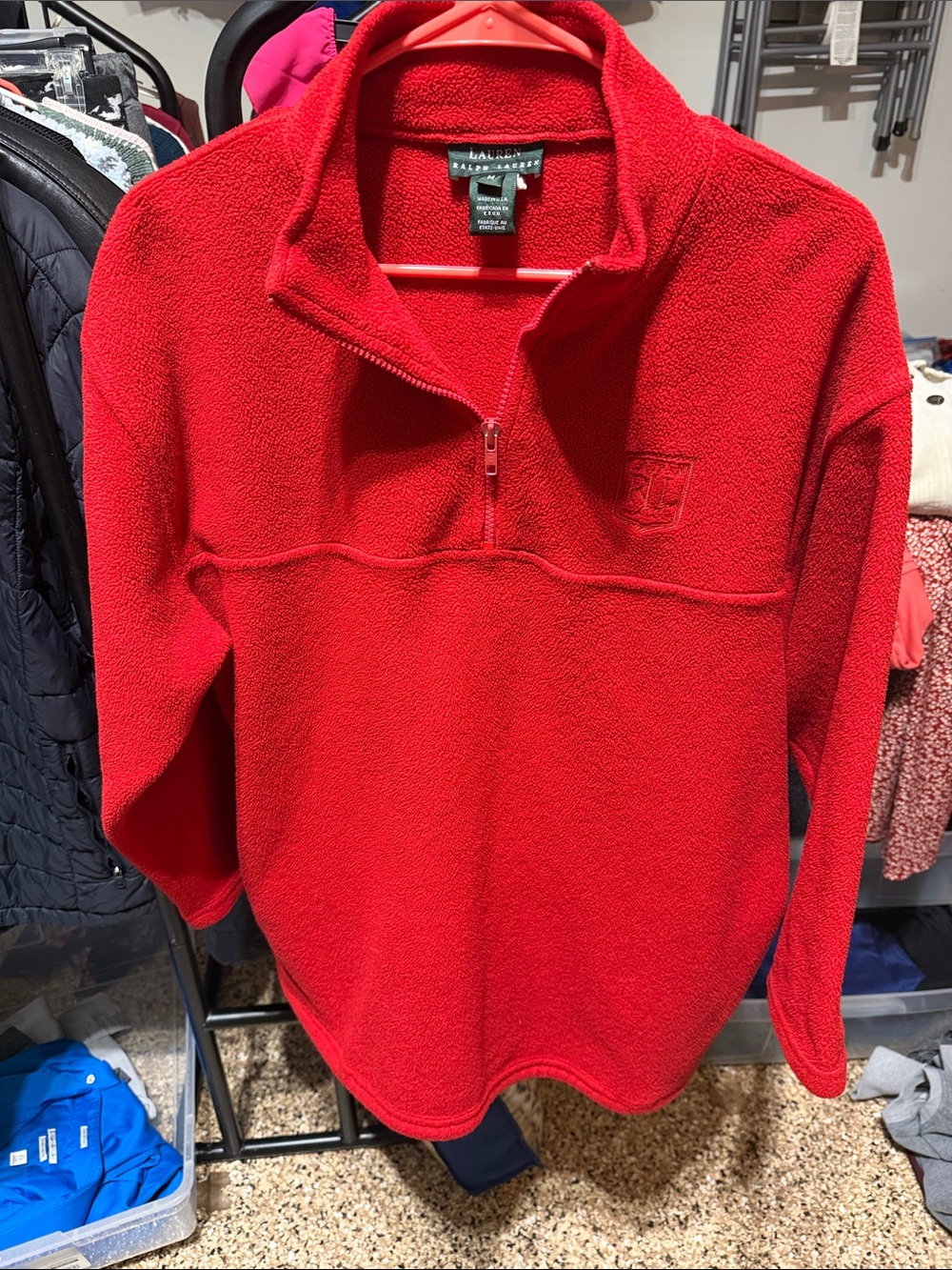 Ralph Lauren Red Half-Zip Fleece Pullover